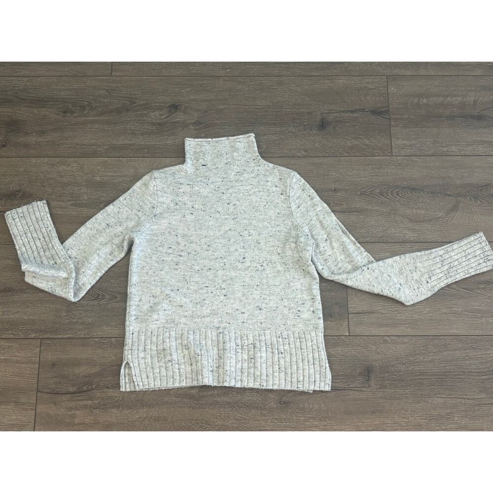 Madewell Turtleneck Sweater Speckled Cream/Grey Size M